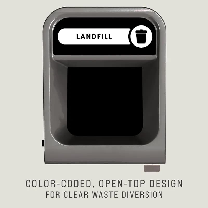 Configure Landfill 1-Stream Trash Can 19.59X19.5X37.97 IN 23 GAL Gray Metal 1/Each