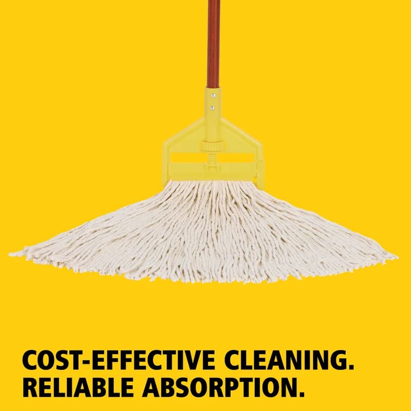 Value Pro V118 Wet Mop Head Large (LG) 5.5X7X2 IN 24 OZ White Cotton 4PLY Cut End 1IN Headband 12/Case