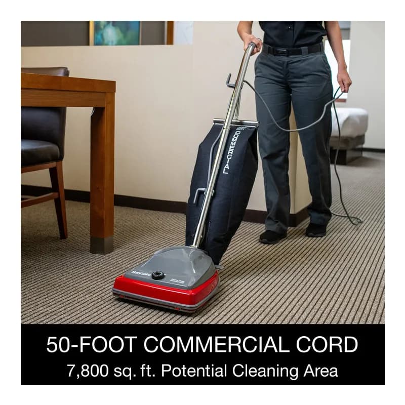 Sanitaire® TRADITION® Upright Vacuum Bag 17.25X21.25X8.5 IN 6.1 QT 12IN Red Gray 7 amp With 50FT Cord 1/Each