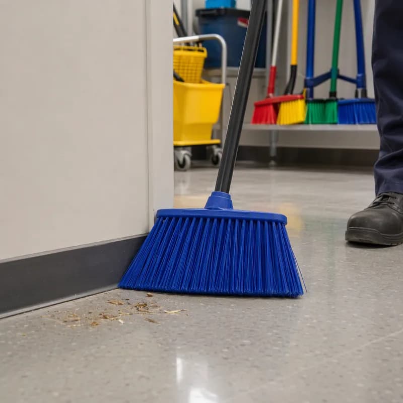 Sparta® Broom Head 8X12X2 IN Blue PP Angled Threaded Color Coded 1/Each