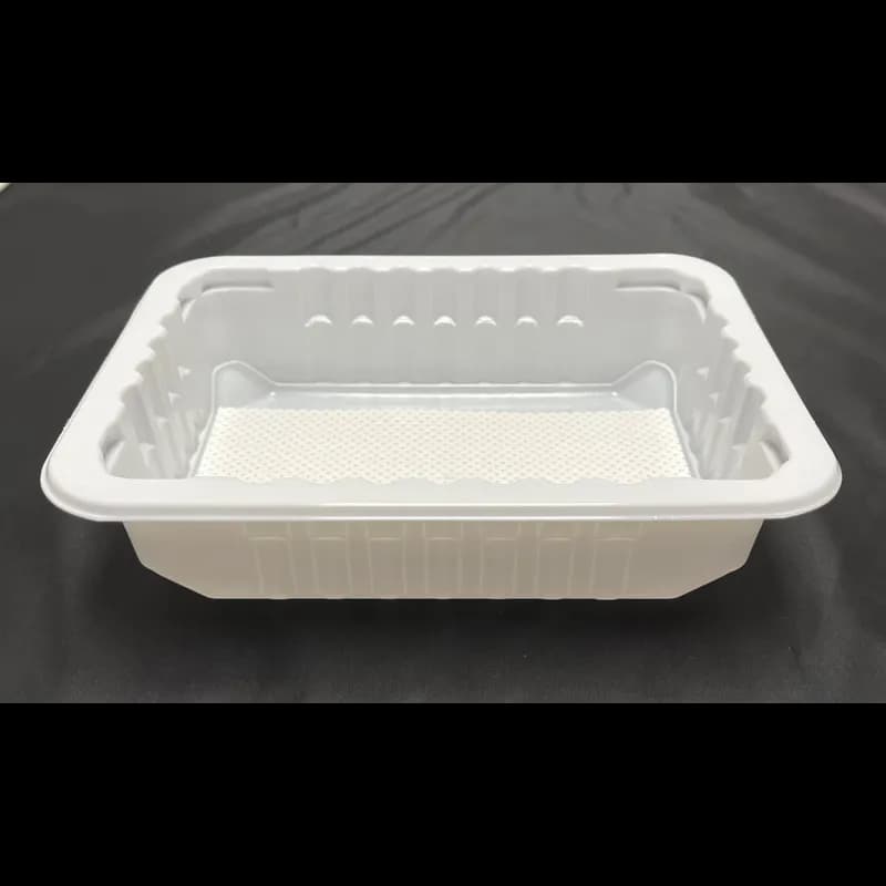 Meat Pad & Tray 8.75X6.72X2 IN 1 Compartment PP White Rectangle Barrier 3920/Pallet