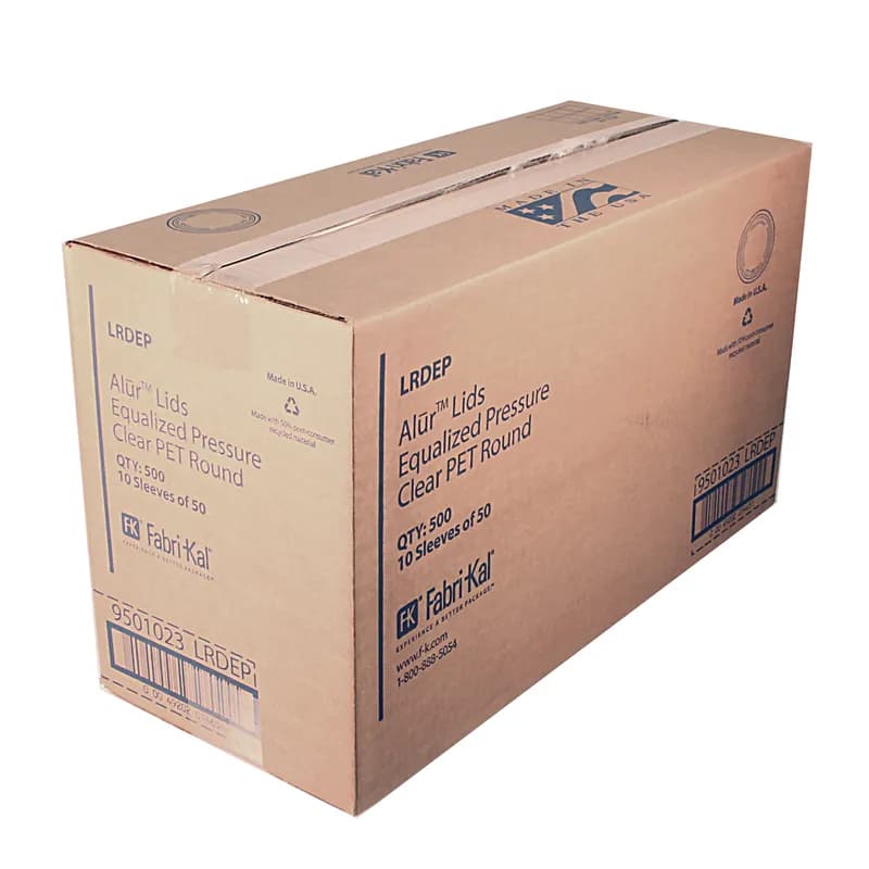 Alur Lid Flat 4.7X0.4 IN RPET Clear Round For 8-12-16-24-32 OZ Container Equal Pressure 500/Case