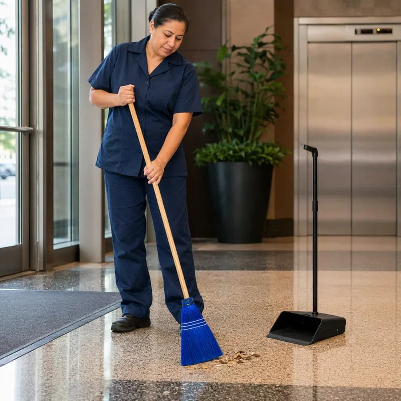 Lobby Broom Blue PP 1/Each