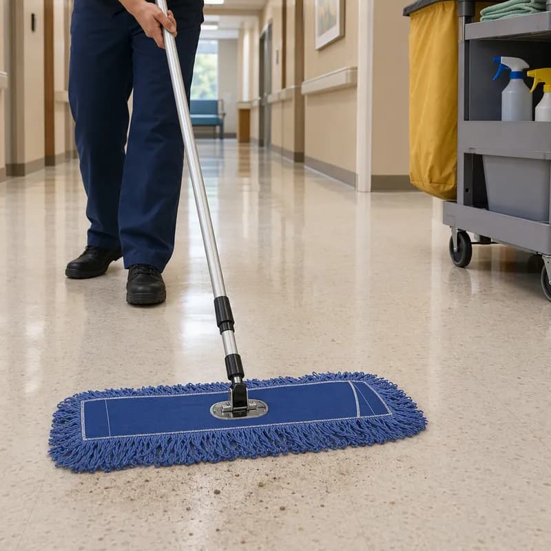 Netcare Dust Mop 18 IN Blue Premium Launder 1/Each