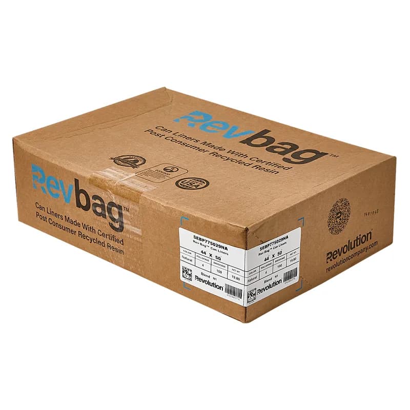 Can Liner 44X50 IN Natural Plastic 1.35MIL 25 Count/Pack 4 Packs/Case 100 Count/Case