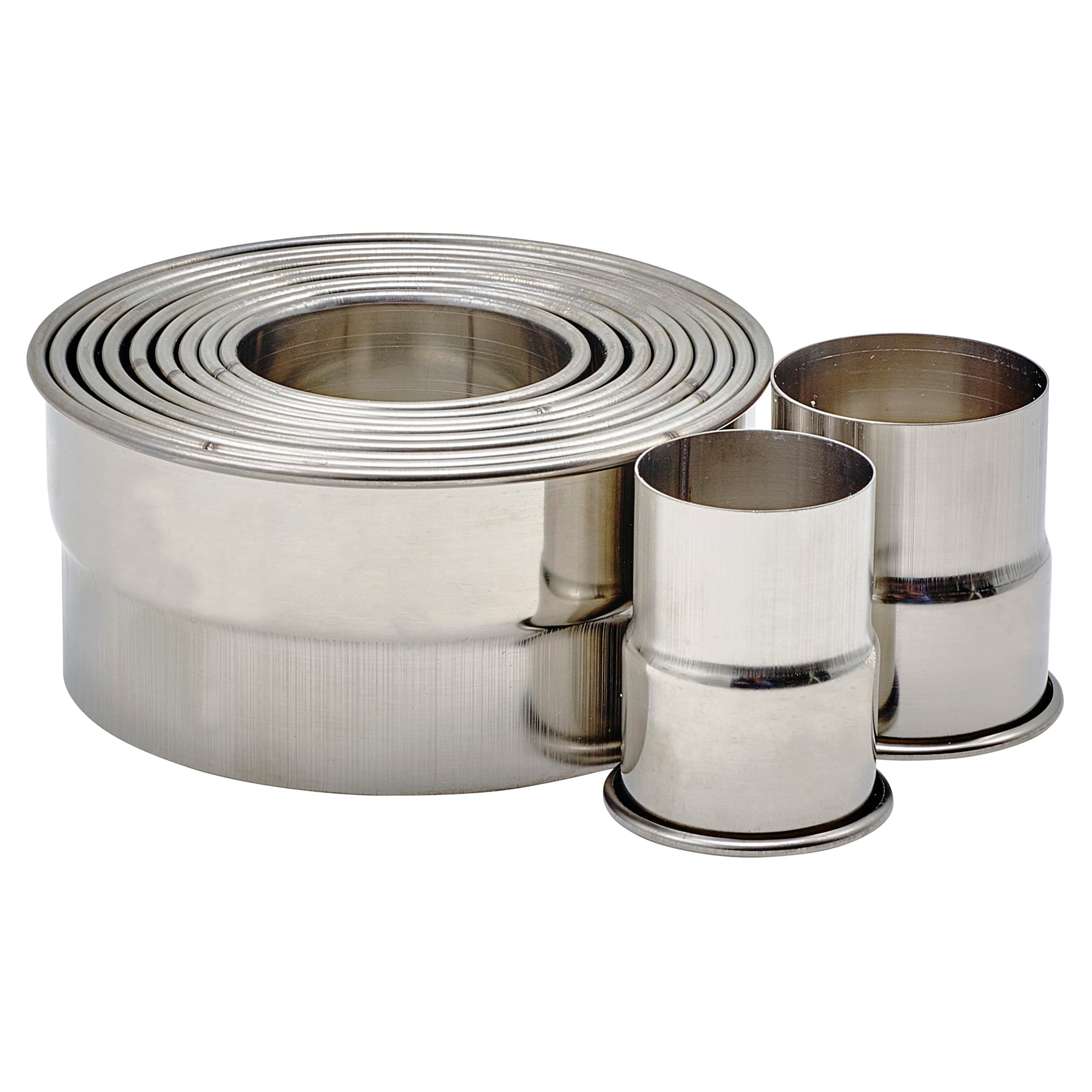 Cookie Cutter & Mold 2 IN 18/8 Stainless Steel Round Deep 11/Set