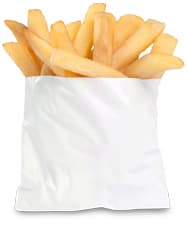 Bagcraft® French Fry Bag 4.5X4.5 IN Wax Coated Paper White Grease Resistant 2000/Case