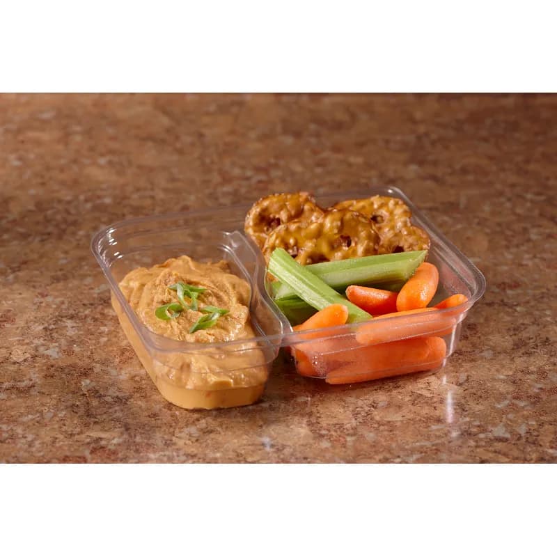 Bowl Medium (MED) 6.913X5.653X1.67 IN 2 Compartment PET Clear Rectangle 450/Case