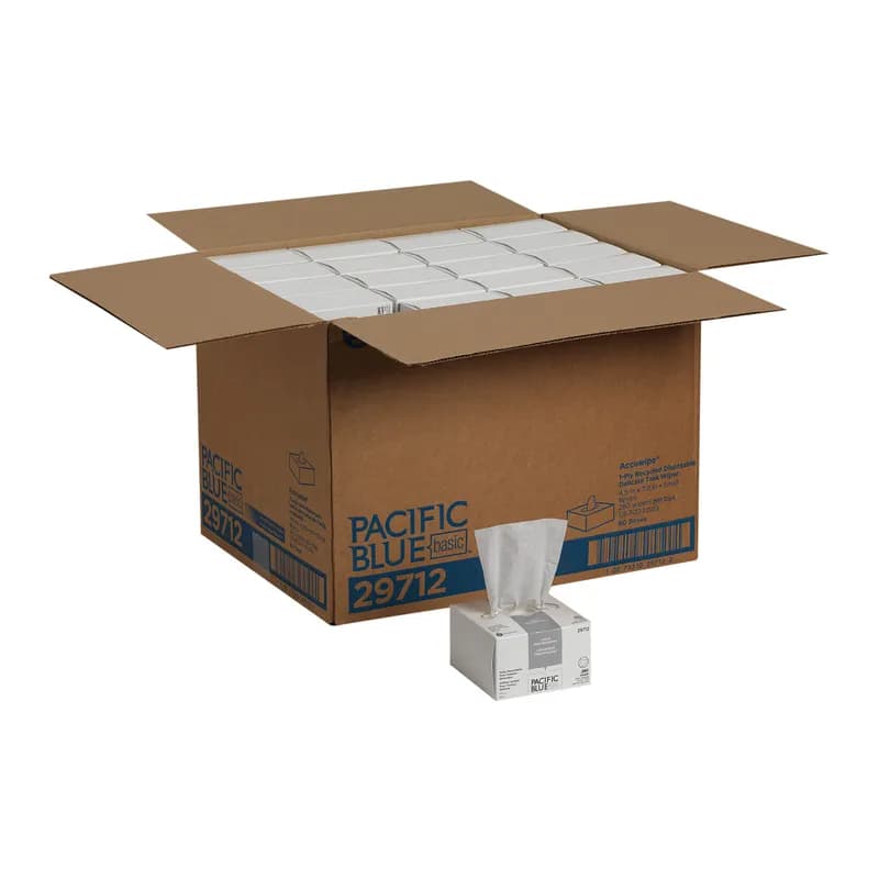 Pacific Blue Basic AccuWipe Cleaning Wipe 5X8 IN 1 White Disposable 280 Sheets/Pack 60 Packs/Case 16800 Sheets/Case