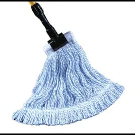 Waxer Wet Mop Blue White Poly Blend Launderable Medium 4 Ply Yarn 1/Each