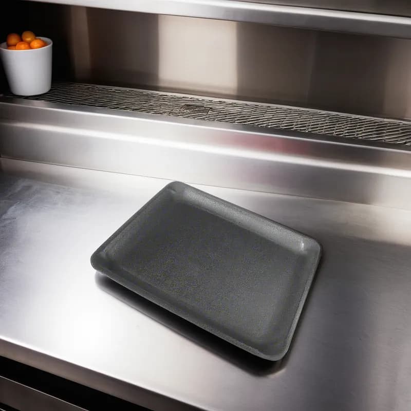 9L Meat Tray 9.25X12.31X1.19 IN Polystyrene Foam Black Rectangle Heavy 250/Bundle