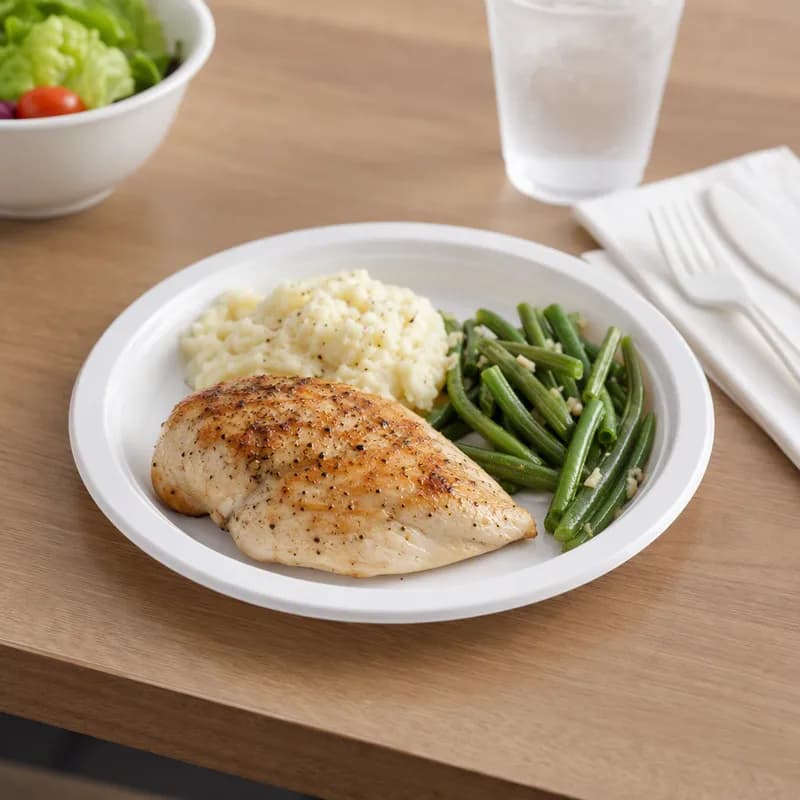 Plate 9 IN PP White Round Microwave Safe 400/Case