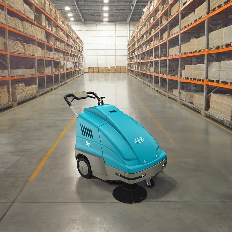 S7 Floor Sweeper 49X29X37.75 IN 1.6 Cubic Foot 28IN Teal 12v With Cordless Walk Behind Battery 1/Each