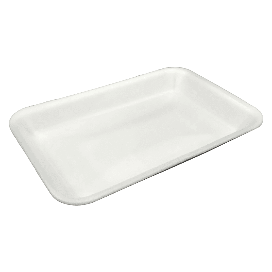 2 Meat Tray 5.75X8.25X1 IN Polystyrene Foam Deep White Rectangle 500/Case