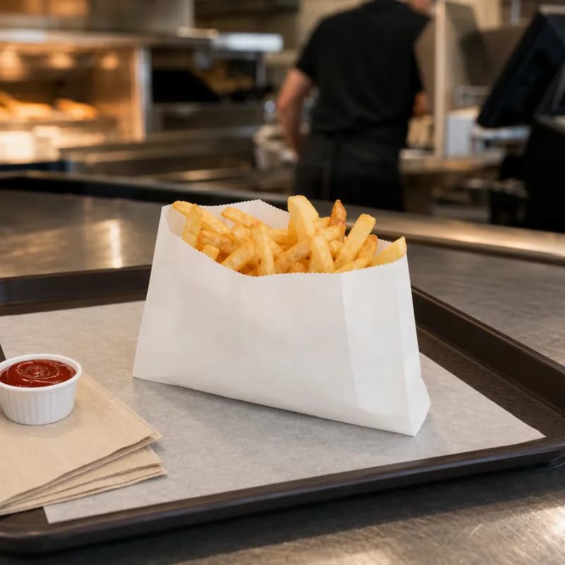French Fry Bag 5X1.5X4.5 IN Paper Unprinted Gusset 2000/Case