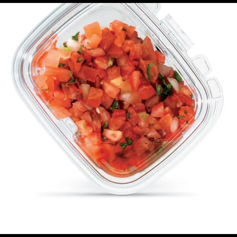 Crystal Seal® Deli Container Hinged With Flat Lid 16 OZ PET Clear Rectangle 200/Case