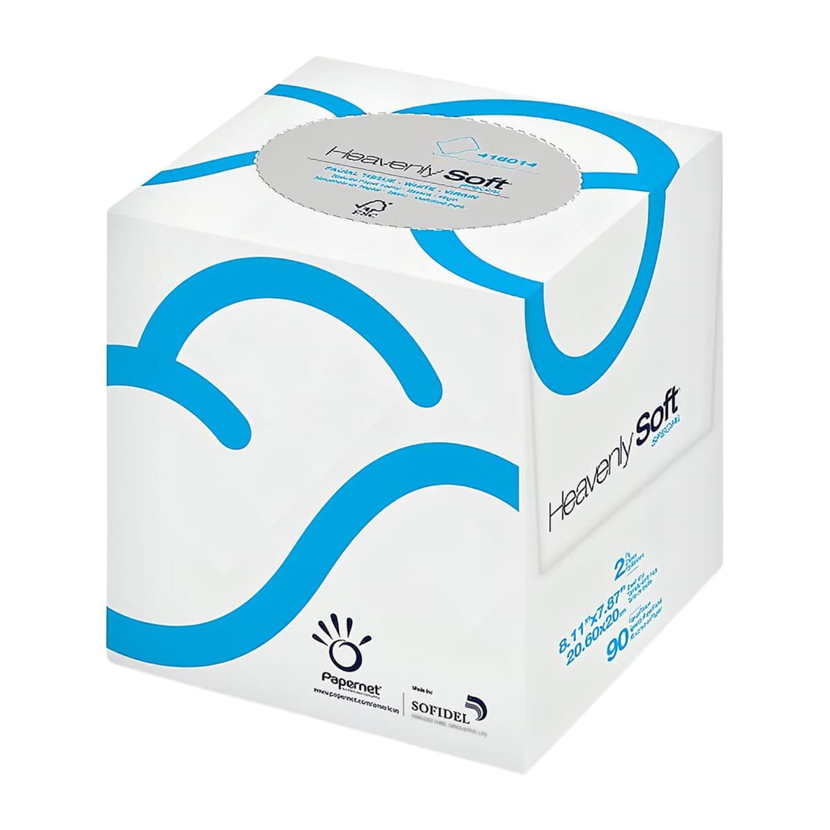 Heavenly Soft Papernet Facial Tissue 7.99X8.19 IN 2PLY White Cube Box 90 Sheets/Pack 3240 Sheets/Case