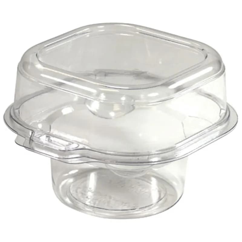 The BOTTLEBOX ® Cupcake Hinged Container With Dome Lid 4.87X4.25X3.13 IN PET Clear Square 200/Case