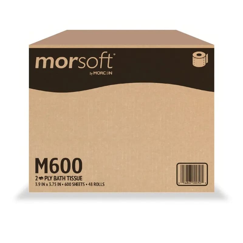 Morsoft® Toilet Paper & Tissue Roll 3.9X3.75 IN 2PLY White 600 Sheets/Roll