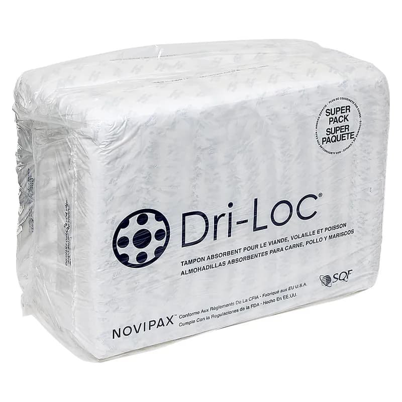 Dri-Loc® Meat Pad 4X7 IN Plastic Cellulose White Rectangle Absorbent 3000/Case