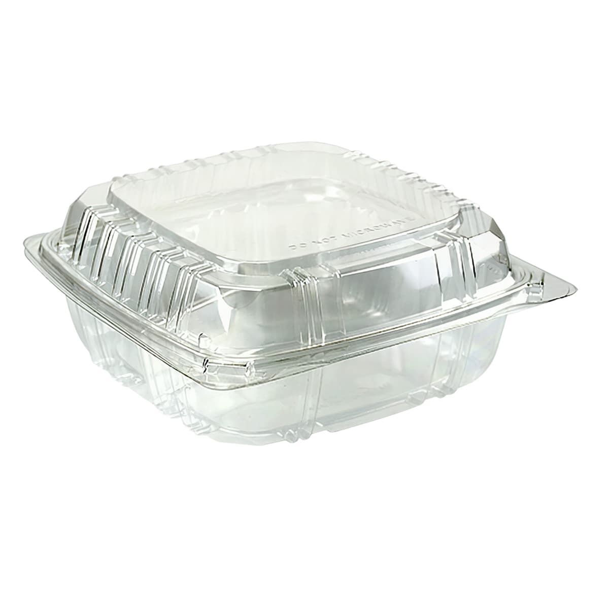 Take-Out Container Hinged 8X8X2.375 IN Plastic Square 200/Case