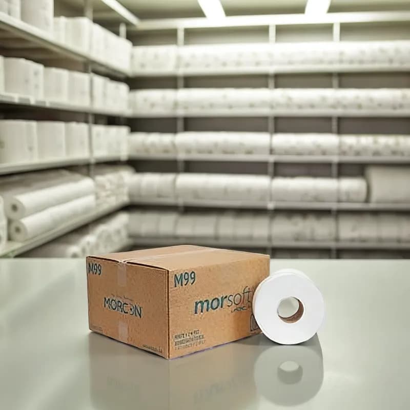 MORCON Toilet Paper & Tissue Roll 1000 FT 2PLY Jumbo (JRT) Septic Safe 12/Case