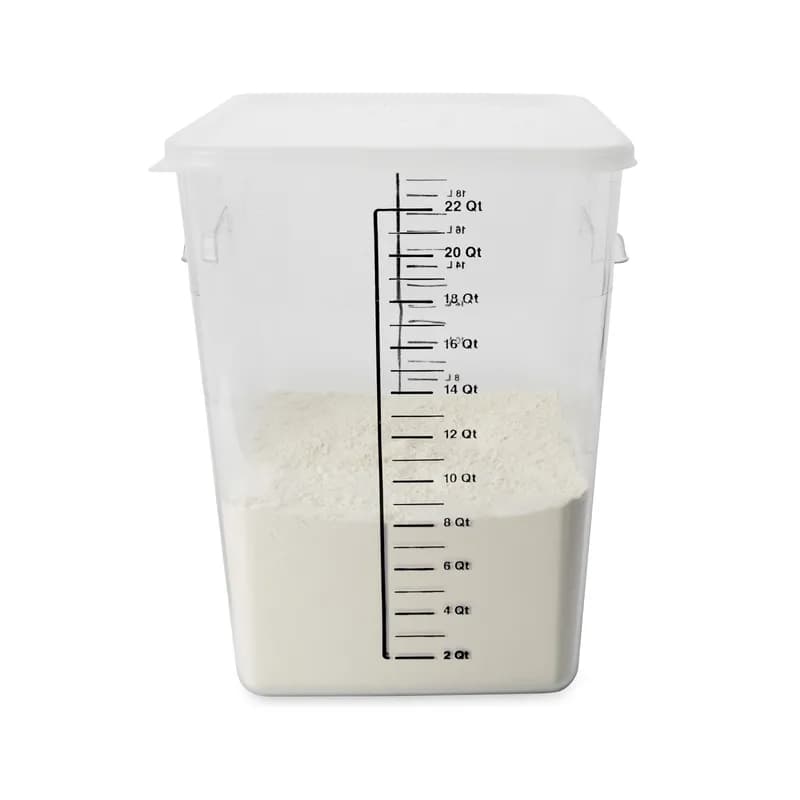 Food Storage Container 22 QT Clear Square PC 1/Each