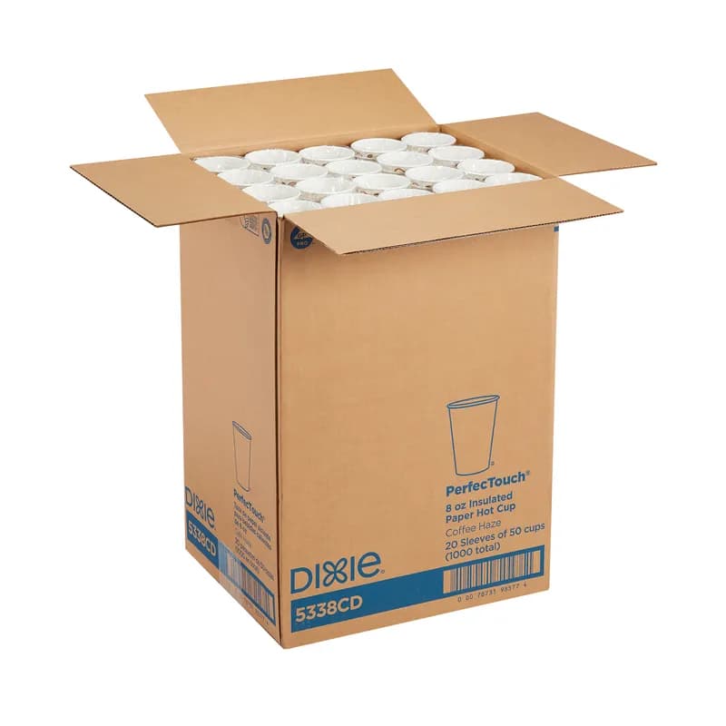 Dixie® Perfect Touch Hot Cup Insulated 8 OZ Double Wall Poly-Coated Paper Multicolor Coffee Haze 1000/Case