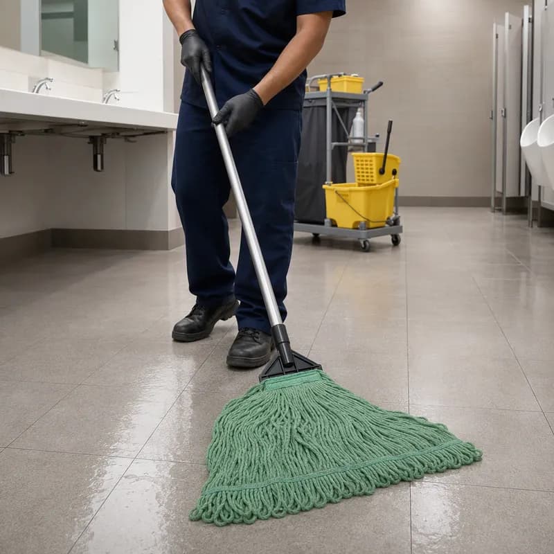Mop Head Large (LG) Green Looped Antimicrobial Wide Band 1/Each