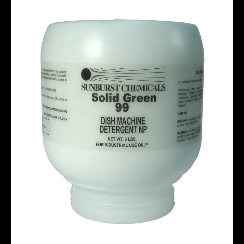 Solid Green 99 Dishmachine Detergent 8 LB Solid 4/Case