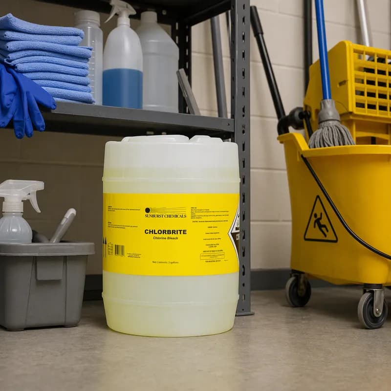 Sunburst CHLORBRITE Bleach 5 GAL Heavy Duty Concentrate Chlorinated 1/Pail