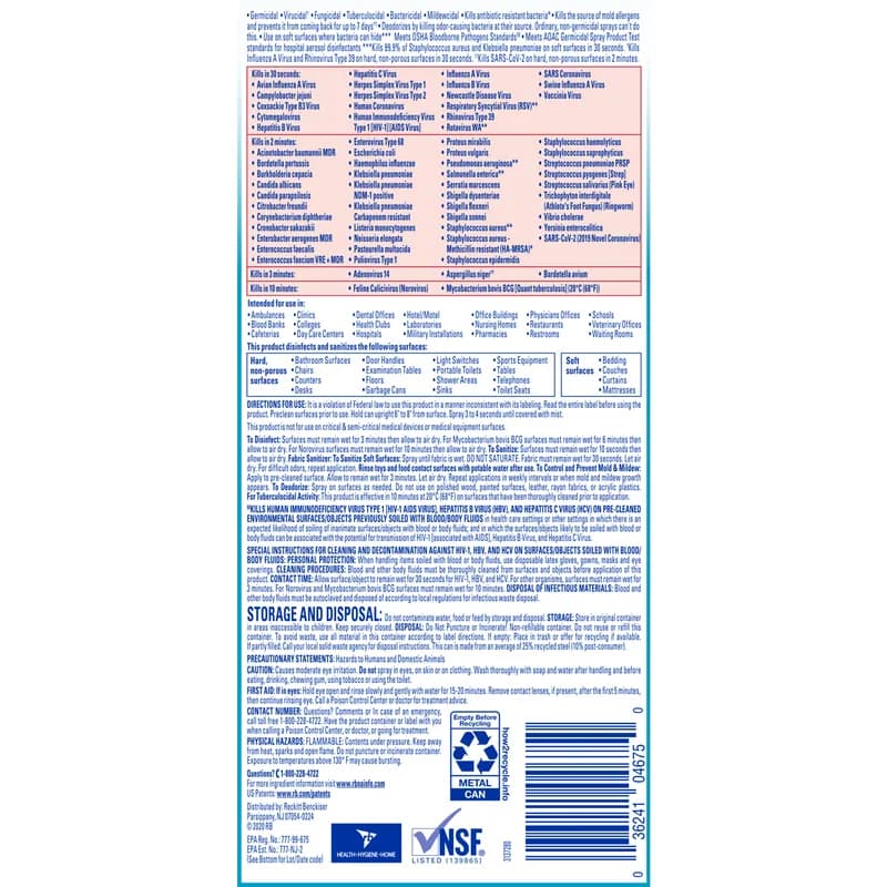 Lysol® Fresh Scent Disinfectant 19 OZ Spray Aerosol 12/Case