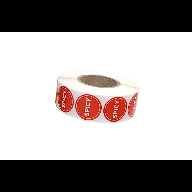 Spicy Deli Label 1 IN Red Circle UV 1000 Count/Roll 50 Rolls/Case 50000 Count/Case