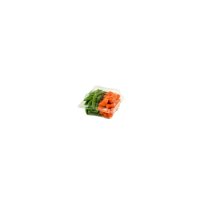 Take-Out Container Hinged With Dome Lid 6X6X3 IN PLA Clear Square 500/Case