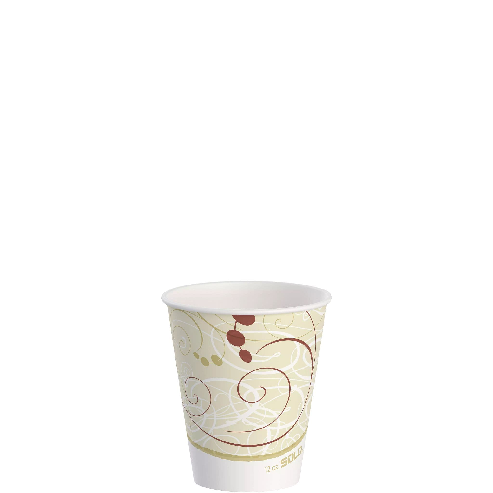 Solo® Cold Cup Squat 12 OZ Double Sided Poly Paper (DSP) Multicolor Symphony® Stock Print 80 Count/Pack 25 Packs/Case