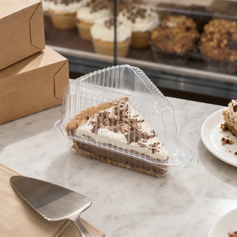 Polar Pak® Pie Slice Hinged Container With Dome Lid 5.375X4.375X3.36 IN OPS Clear Triangle 300/Case