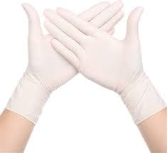 Non-Medical Gloves Medium (MED) White Nitrile Powder-Free 100/Box