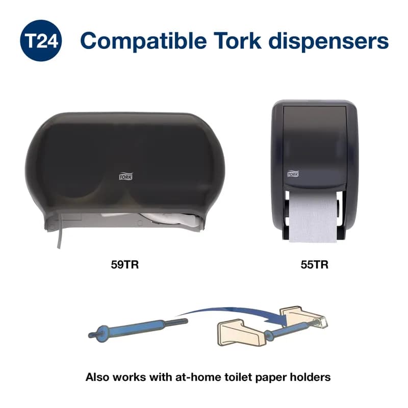 Tork Toilet Paper & Tissue Roll T24 3.75X3.94 IN 625 FT 1PLY White High Capacity Refill Advanced 2000 Sheets/Roll