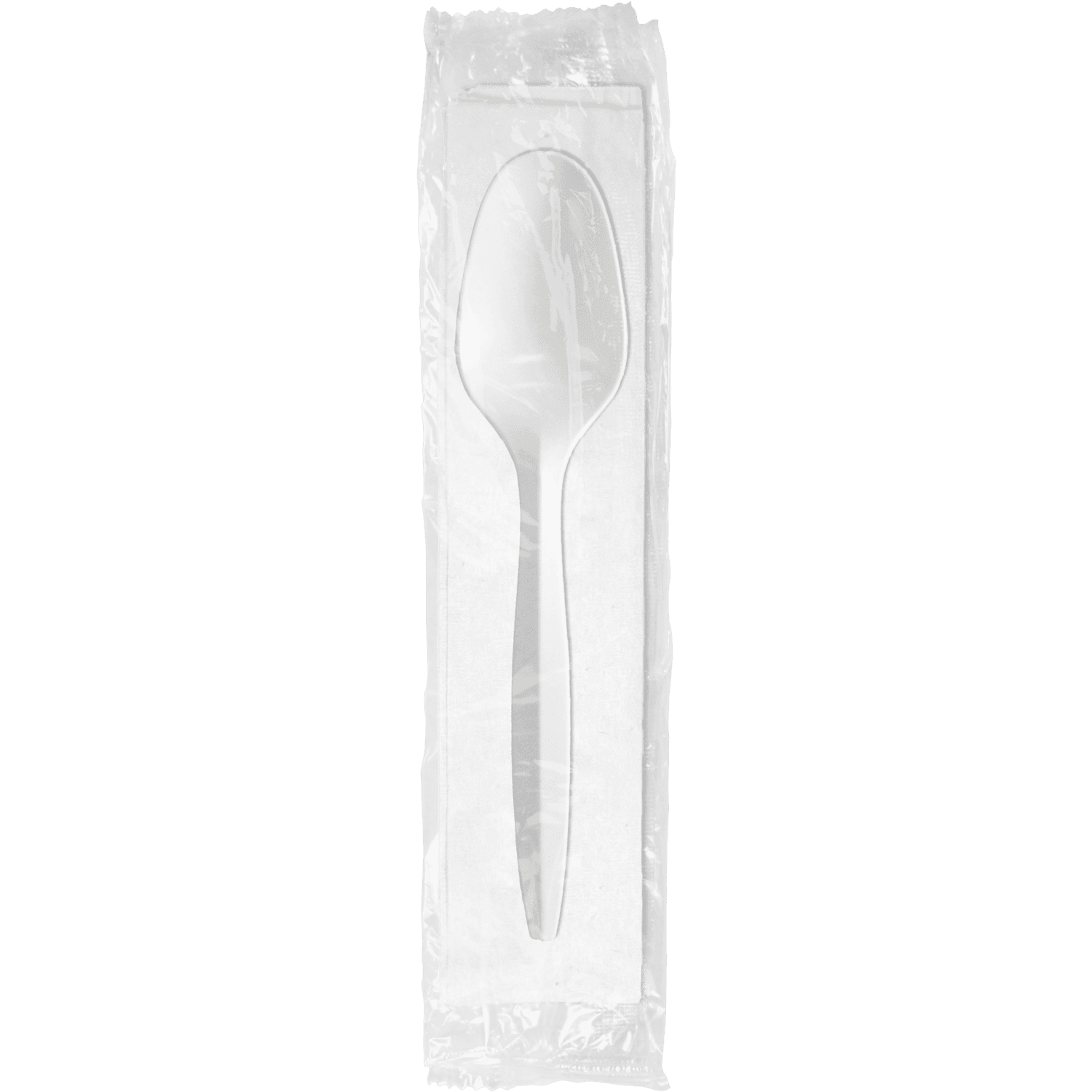 Cutlery Kit PP White Medium Weight With White Napkin,Teaspoon 1000/Case