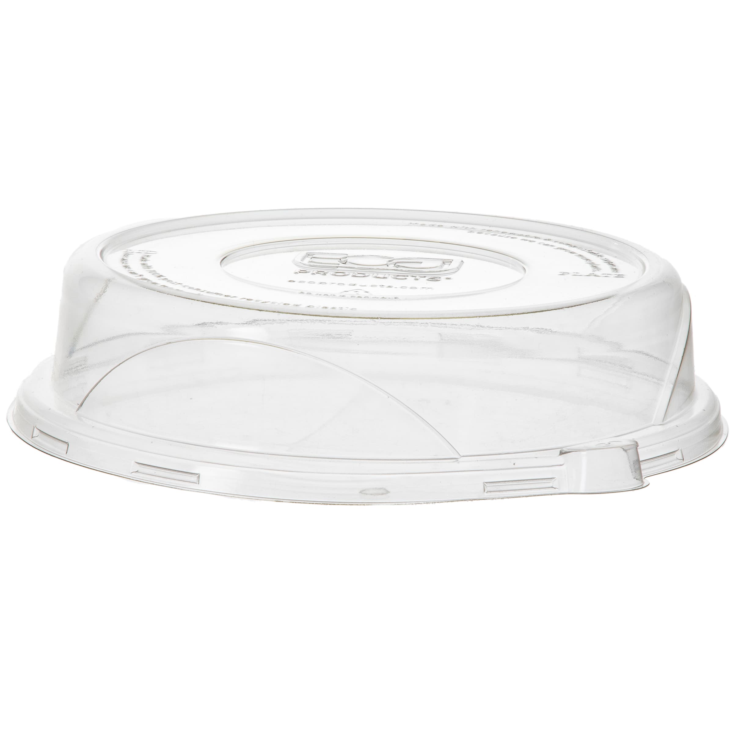 Lid Dome 9X1.5 IN 1 Compartment RPET Clear Round For Plate Unhinged 300/Case