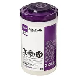 Super Sani-Cloth One-Step Disinfectant Hard Surface Wipe 75 Count/Pack 6 Packs/Case