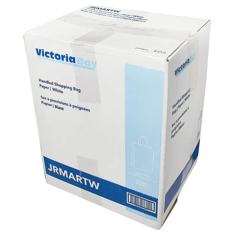 Victoria Bay Shopper Bag 13X7X13 IN Paper White Gusset 250/Case