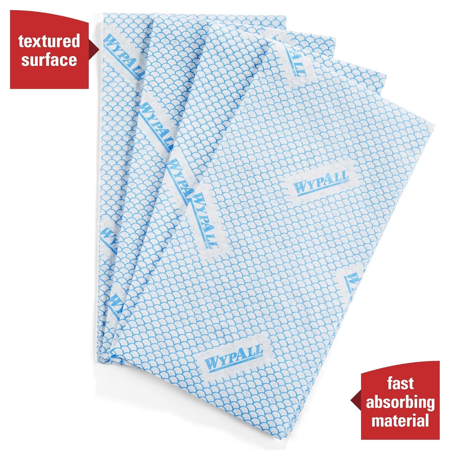 WypAll® Critical Clean Foodservice Cleaning Cloth 23.3X12.3 IN Heavy Duty HydroKnit Blue 1/4 Fold 300/Case