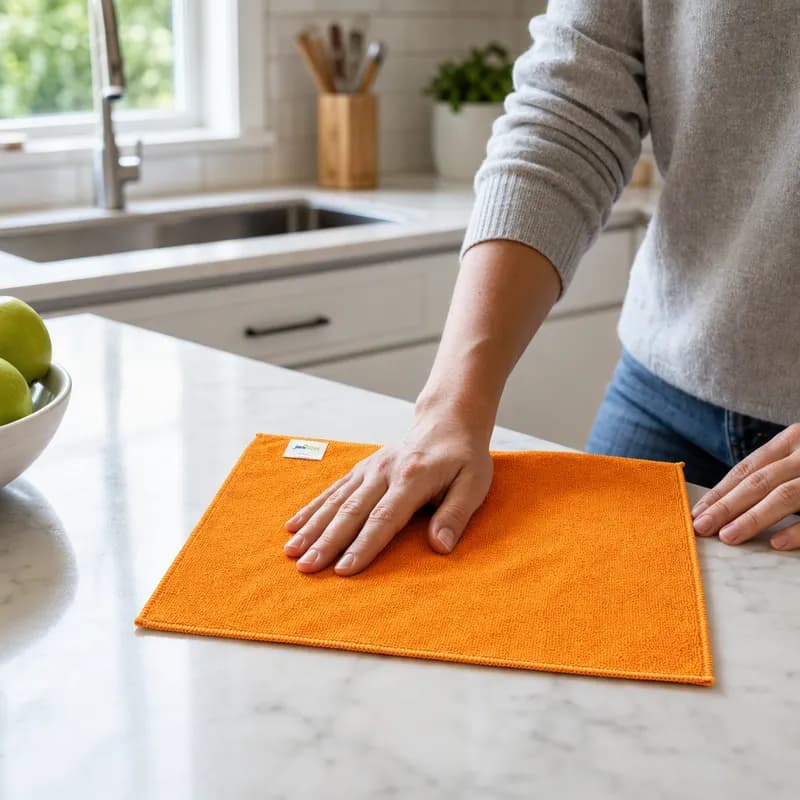 All Purpose Cleaning Cloth 16X16 IN Standard Microfiber Orange Square 24/Pack