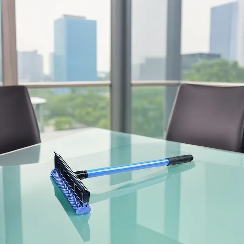 Window Automobile Squeegee Plastic Rubber Nylon Blue Black With Metal Handle With 16IN Handle 8IN Head 1/Each