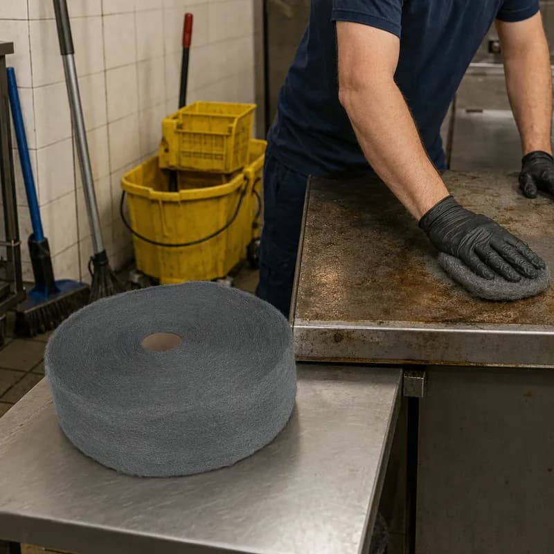 Steel Wool Pad 17.5X22.5X10.5 IN Steel Wool Gray 6/Case