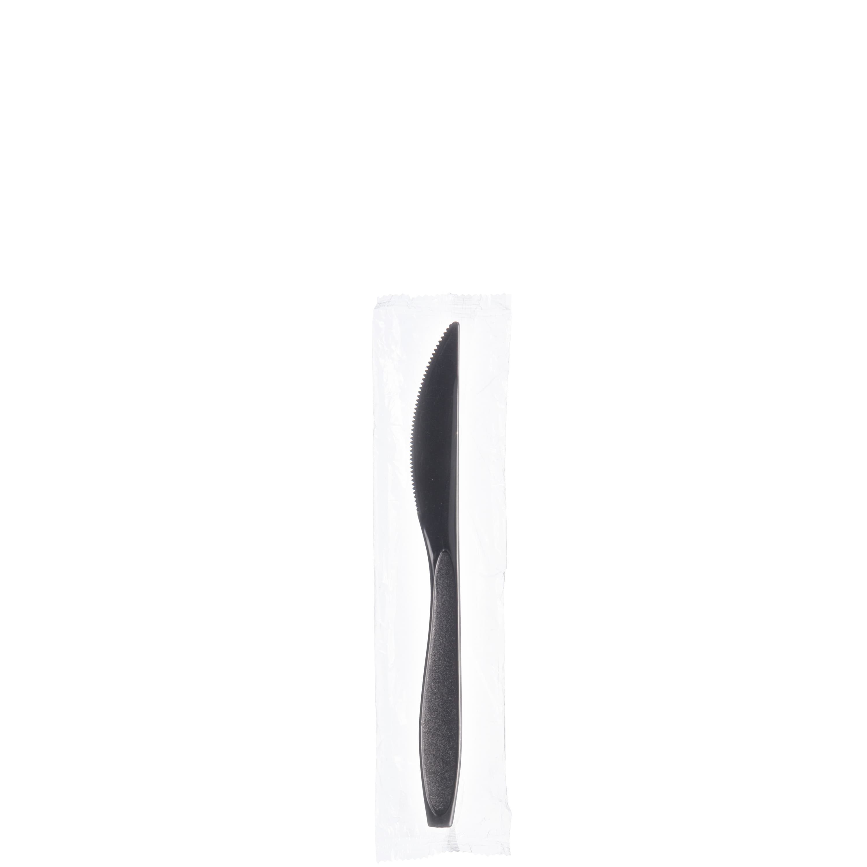 Solo® Reliance® Knife 6.6X0.6 IN PS Black Medium Heavy Individually Wrapped Serrated 1000/Case