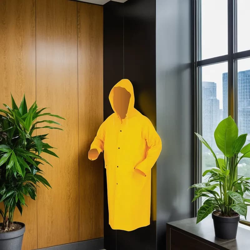 Rain Jacket with Detachable Hood Large (LG) Yellow PVC Reusable Waterproof 1/Each