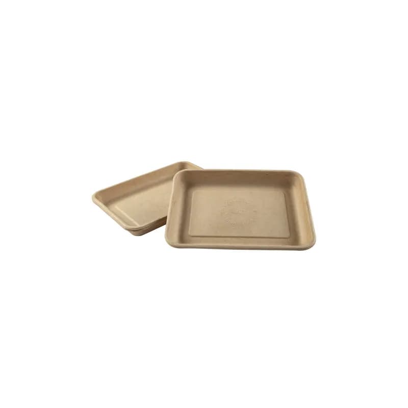 PrimeWare® Serving Tray 8.9X6.5X1 IN Molded Fiber Natural Rectangle 125 Count/Pack 4 Packs/Case 500 Count/Case