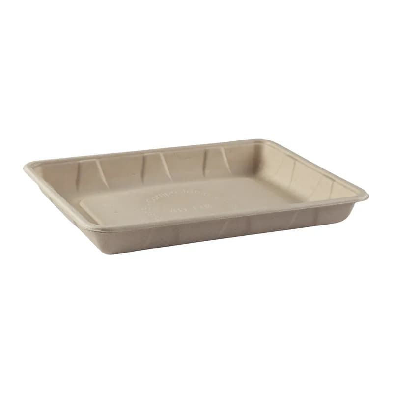 PrimeWare® Serving Tray 9.4X6.9X1.2 IN Molded Fiber Natural Rectangle 125 Count/Pack 2 Packs/Case 250 Count/Case